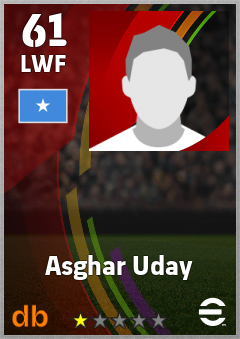 Asghar Uday — LWF, OVR 61, MAX 61
