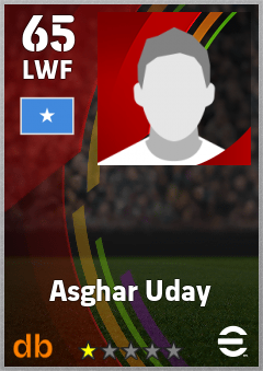 Asghar Uday — LWF, OVR 65, MAX 65