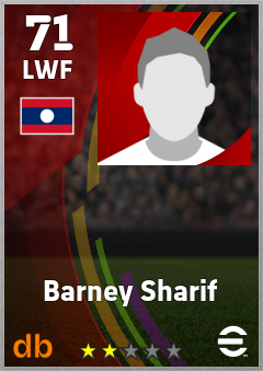 Barney Sharif — LWF, OVR 71, MAX 71