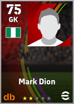 Mark Dion — GK, OVR 75, MAX 75
