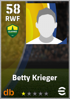 Betty Krieger — RWF, OVR 58, MAX 58