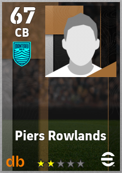 Piers Rowlands — CB, OVR 67, MAX 67