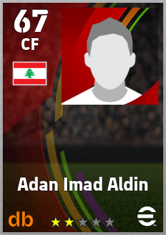Adan Imad Aldin — CF, OVR 67, MAX 67