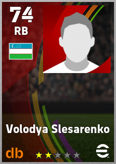 Volodya Slesarenko — RB, OVR 74, MAX 74