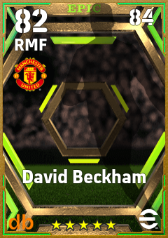 David Beckham — RMF, OVR 82, MAX 84