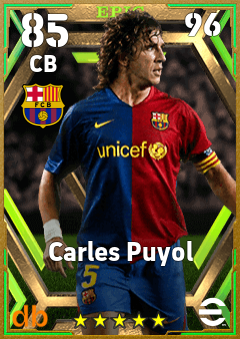 Carles Puyol — CB, OVR 85, MAX 96