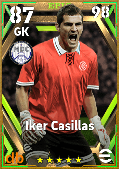 Iker Casillas — GK, OVR 87, MAX 98