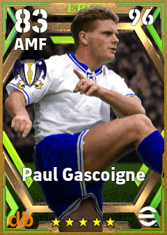 Paul Gascoigne — AMF, OVR 83, MAX 96