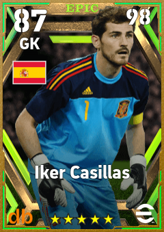 Iker Casillas — GK, OVR 87, MAX 98