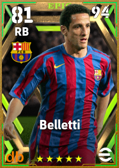 Belletti — RB, OVR 81, MAX 94