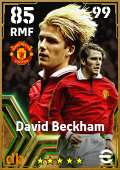 David Beckham — RMF, OVR 85, MAX 99