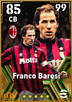 Franco Baresi — CB, OVR 85, MAX 99