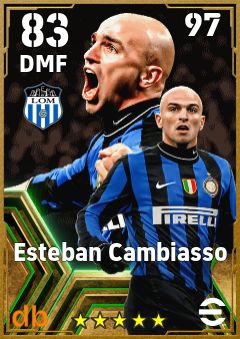 Esteban Cambiasso — DMF, OVR 83, MAX 97