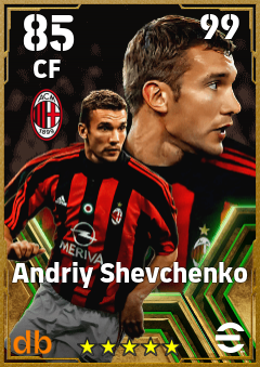 Andriy Shevchenko — CF, OVR 85, MAX 99