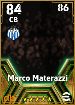 Marco Materazzi — CB, OVR 84, MAX 86