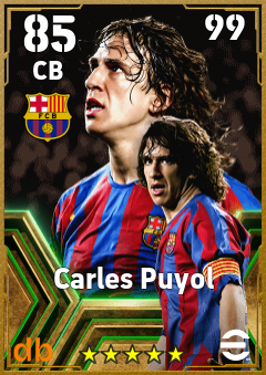 Carles Puyol — CB, OVR 85, MAX 99