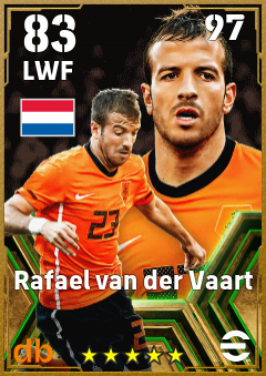 Rafael van der Vaart — LWF, OVR 83, MAX 97