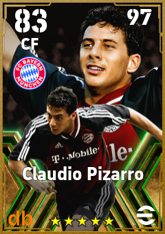Claudio Pizarro — CF, OVR 83, MAX 97