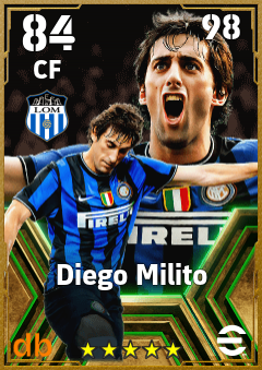 Diego Milito — CF, OVR 84, MAX 98
