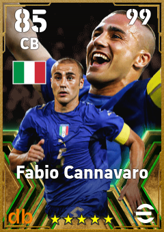 Fabio Cannavaro — CB, OVR 85, MAX 99
