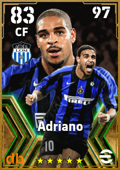 Adriano — CF, OVR 83, MAX 97