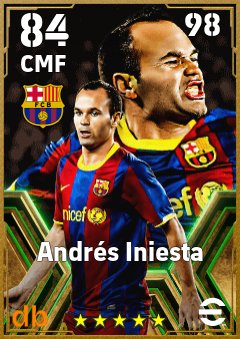 Andrés Iniesta — CMF, OVR 84, MAX 98