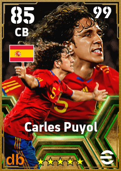 Carles Puyol — CB, OVR 85, MAX 99