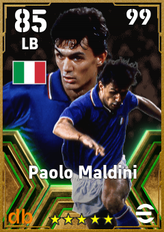 Paolo Maldini — LB, OVR 85, MAX 99