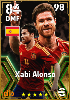 Xabi Alonso — DMF, OVR 84, MAX 98