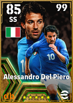 Alessandro Del Piero — SS, OVR 85, MAX 99