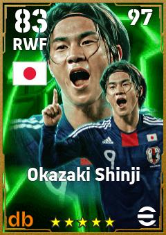 Okazaki Shinji — RWF, OVR 83, MAX 97