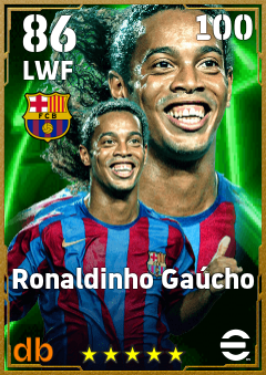 Ronaldinho Gaúcho — LWF, OVR 86, MAX 100