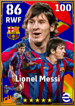 Lionel Messi — RWF, OVR 86, MAX 100