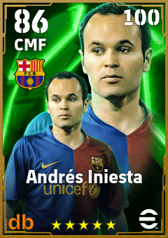 Andrés Iniesta — CMF, OVR 86, MAX 100