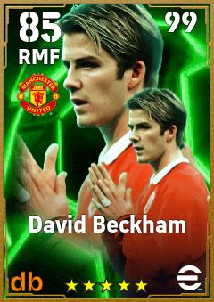David Beckham — RMF, OVR 85, MAX 99