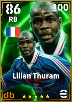 Lilian Thuram — RB, OVR 86, MAX 100