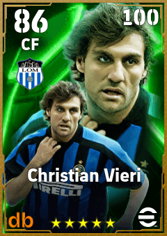 Christian Vieri — CF, OVR 86, MAX 100