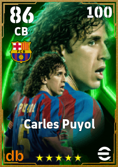 Carles Puyol — CB, OVR 86, MAX 100