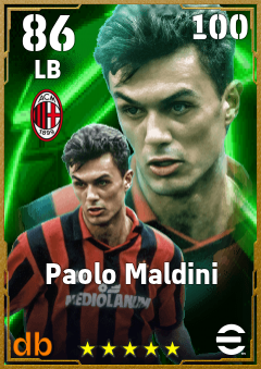 Paolo Maldini — LB, OVR 86, MAX 100