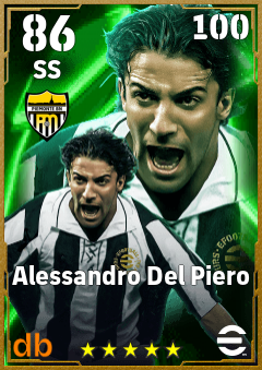 Alessandro Del Piero — SS, OVR 86, MAX 100