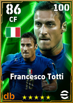 Francesco Totti — CF, OVR 86, MAX 100