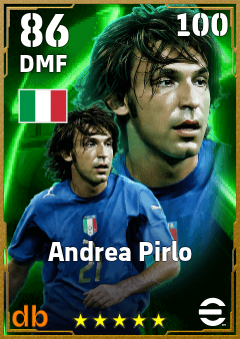 Andrea Pirlo — DMF, OVR 86, MAX 100