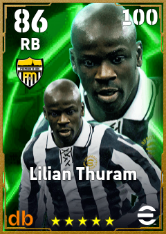 Lilian Thuram — RB, OVR 86, MAX 100