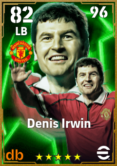 Denis Irwin — LB, OVR 82, MAX 96