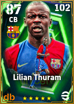 Lilian Thuram — CB, OVR 87, MAX 102