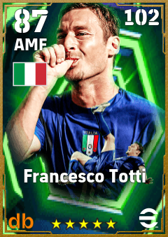 Francesco Totti — AMF, OVR 87, MAX 102