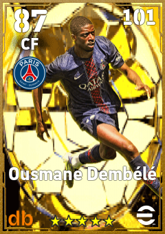 Ousmane Dembélé — CF, OVR 87, MAX 101