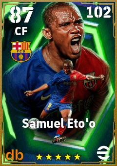 Samuel Eto'o — CF, OVR 87, MAX 102