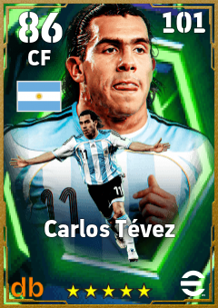 Carlos Tévez — CF, OVR 86, MAX 101