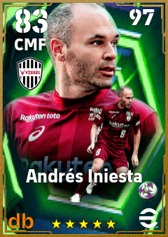 Andrés Iniesta — CMF, OVR 83, MAX 97
